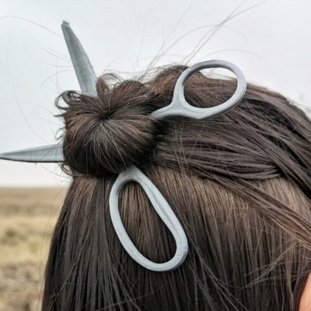 Scissors Hair Accessory Oversized Grey Novelty Hair Ornament